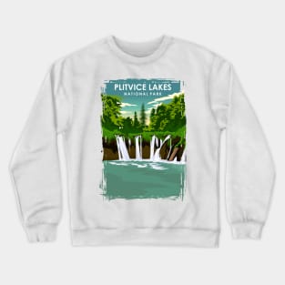 Plitvice Lakes National Park Travel Poster Crewneck Sweatshirt